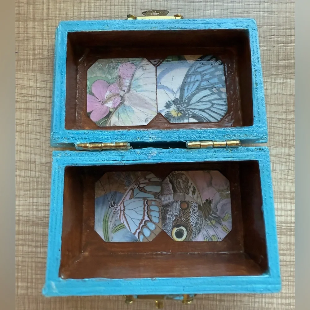 Blue Handmade Jewelry Organizer Box